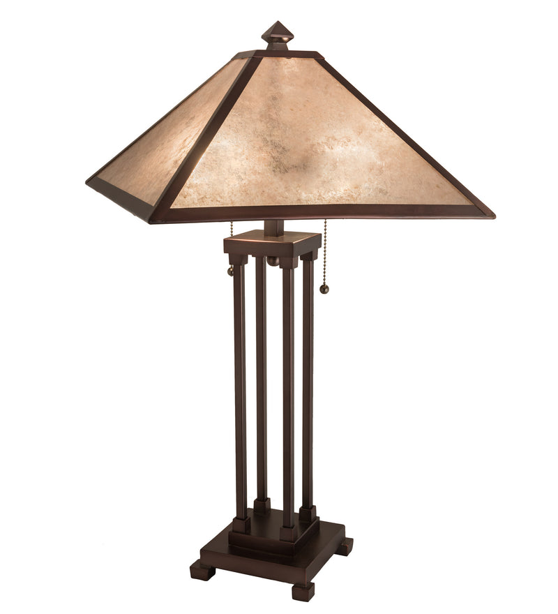 Meyda Tiffany 218345 Two Light Table Lamp, Mahogany Bronze