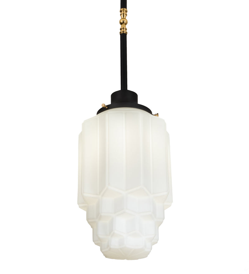 Meyda Tiffany 218362 One Light Pendant, Black Metal