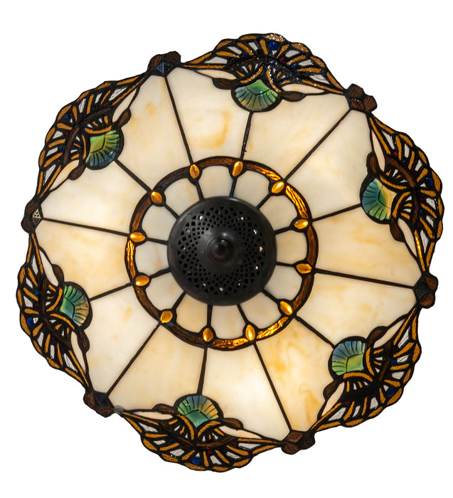 Meyda Tiffany 218495 Three Light Semi-Flushmount, Mahogany Bronze