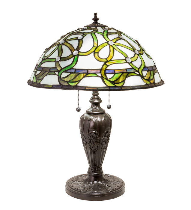 Meyda Tiffany 218951 Two Light Table Lamp, Mahogany Bronze