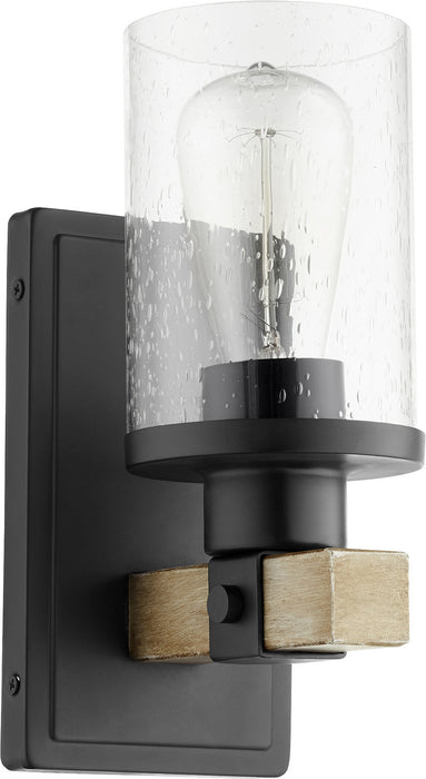 Quorum 5189-1-69 One Light Wall Mount, Textured Black w/ Driftwood finish