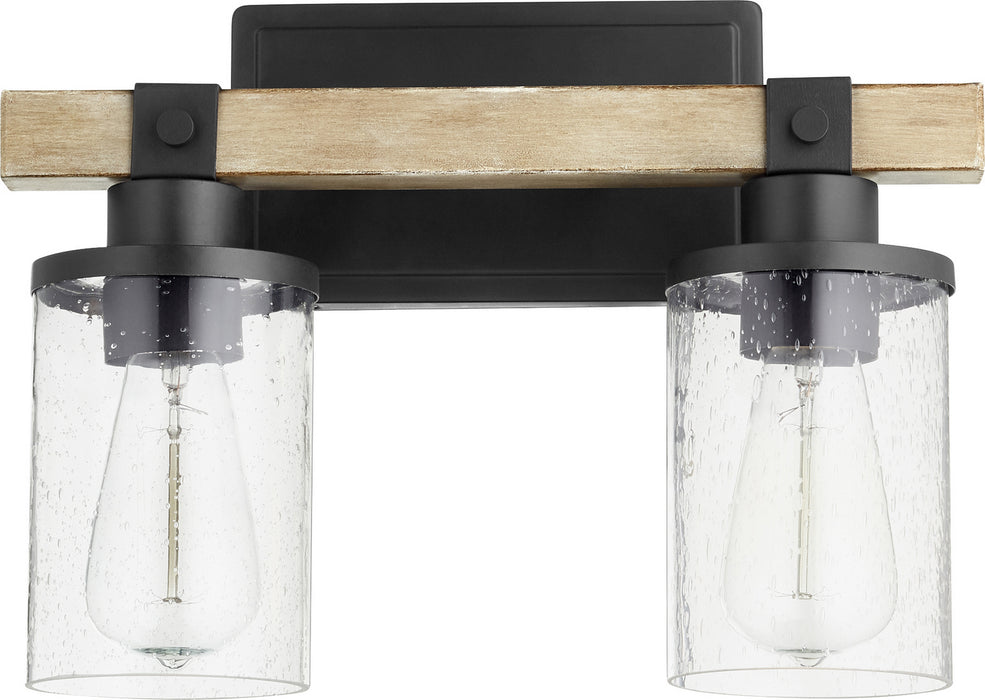 Quorum 5189-2-69 Two Light Vanity, Textured Black w/ Driftwood finish