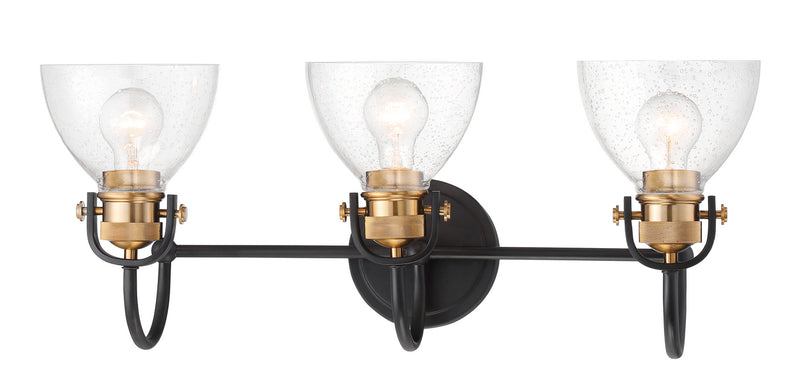 Minka-Lavery 3363-416 Three Light Bath, Bronze W/Natural Brushed Brass