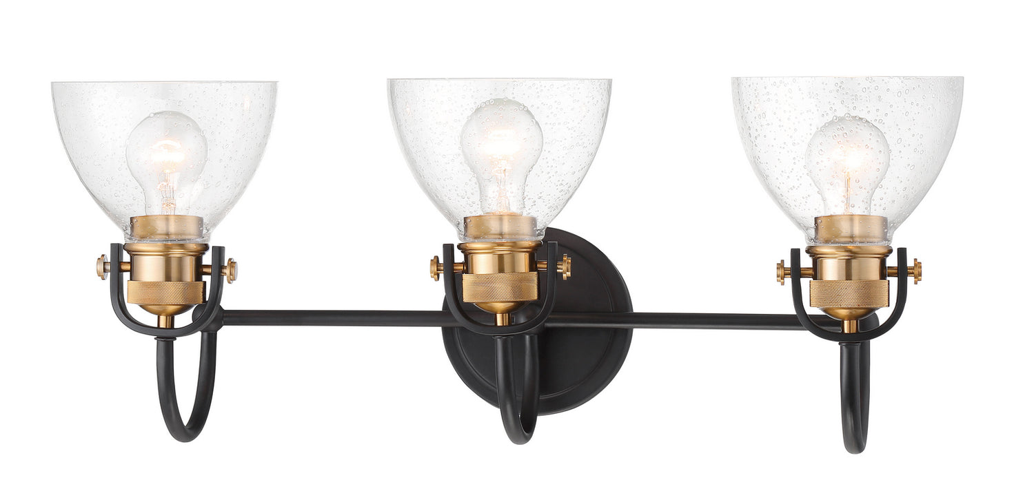 Minka-Lavery 3363-416 Three Light Bath, Bronze W/Natural Brushed Brass