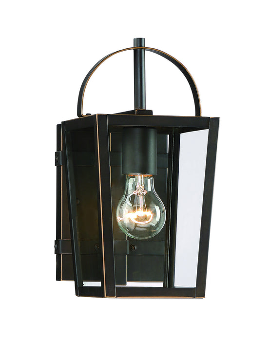 Minka-Lavery 72721-143C One Light Outdoor Lantern, Oil Rubbed Bronze W/ Gold High