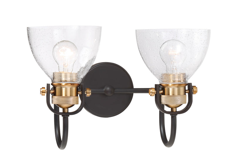 Minka-Lavery 3362-416 Two Light Bath, Bronze W/Natural Brushed Brass