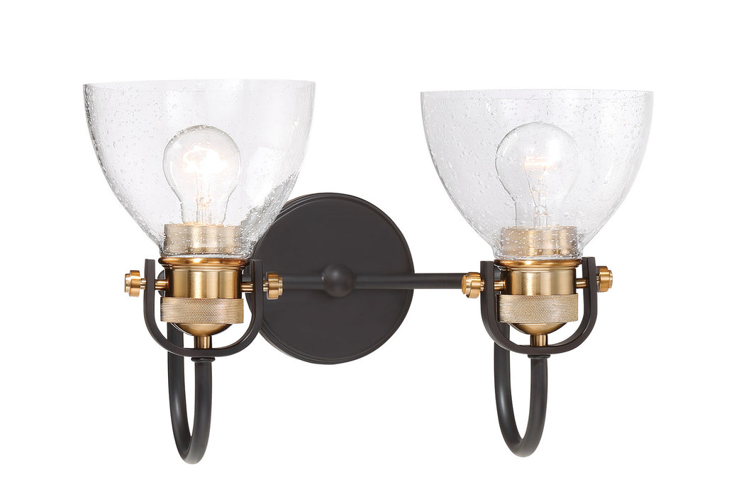 Minka-Lavery 3362-416 Two Light Bath, Bronze W/Natural Brushed Brass