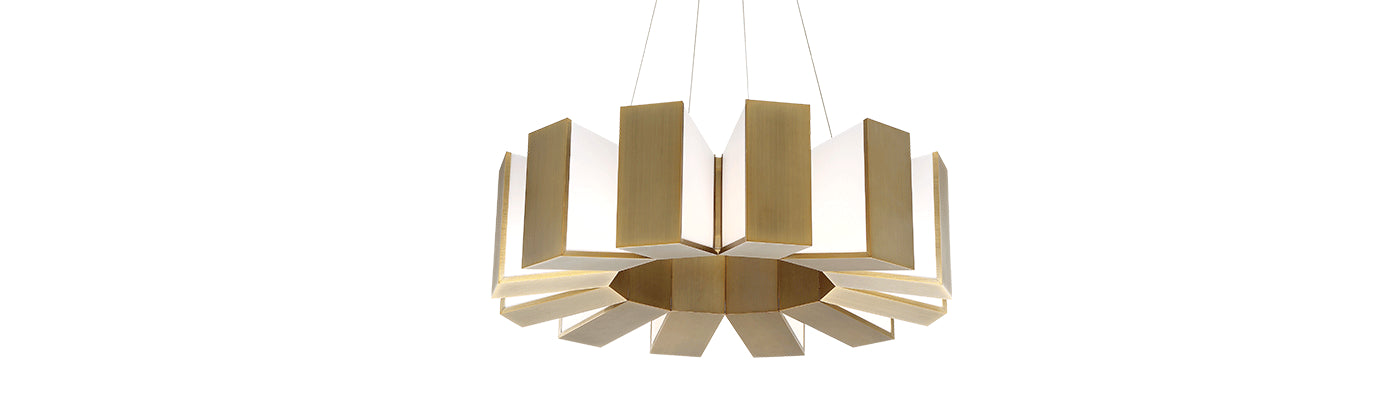 Modern Forms PD-75950-AB LED Chandelier, Aged Brass
