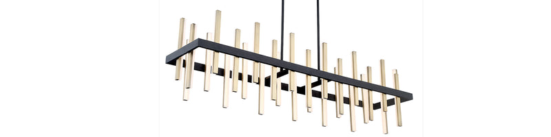 Modern Forms PD-87956-BK/AB LED Linear Pendant, Black & Aged Brass