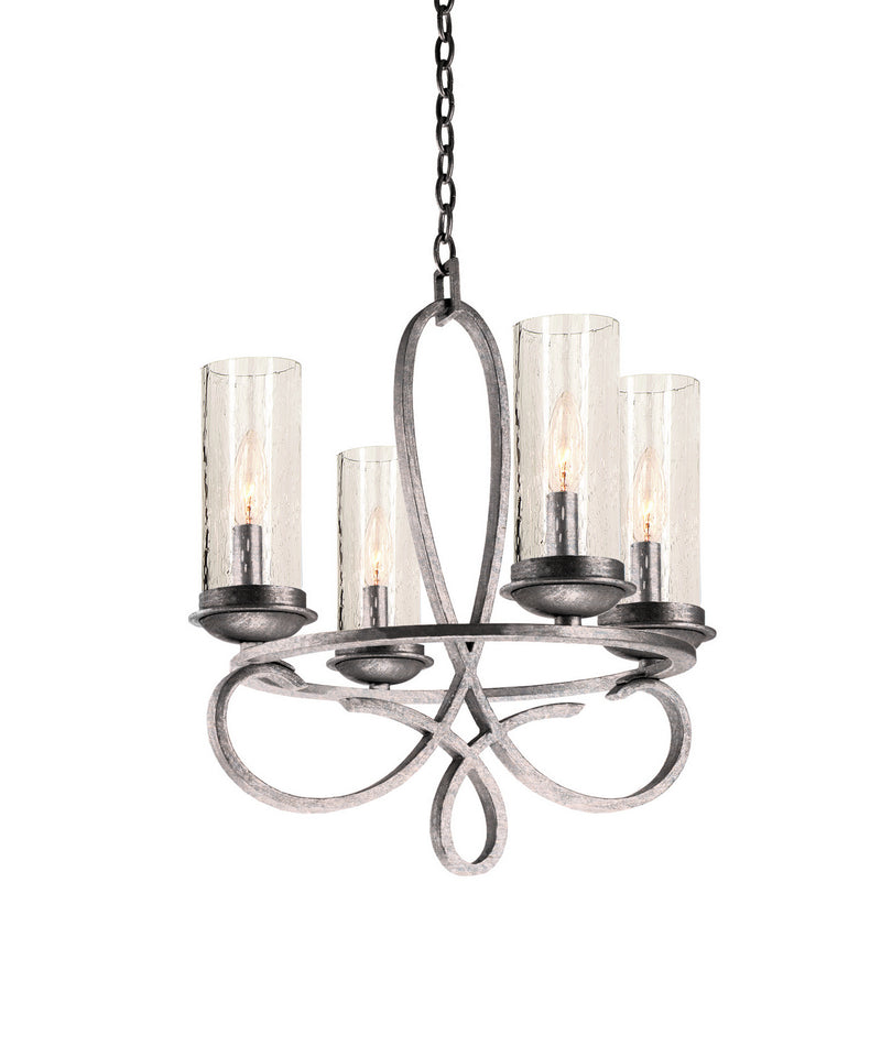 Kalco 2671PS/1100 Four Light Chandelier, Pearl Silver