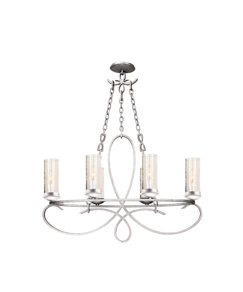 Kalco 2673PS/1100 Six Light Chandelier, Pearl Silver