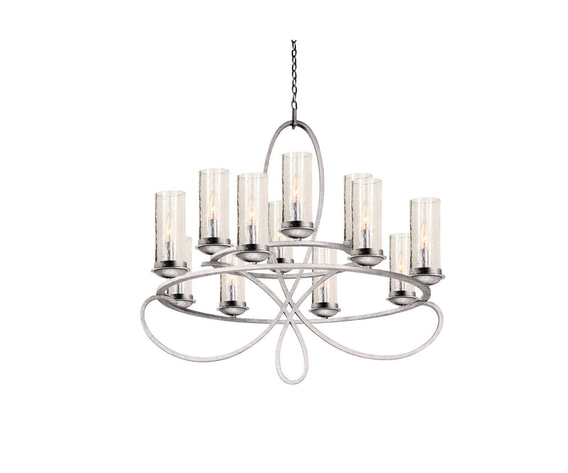 Kalco 2675PS/1100 12 Light Chandelier, Pearl Silver