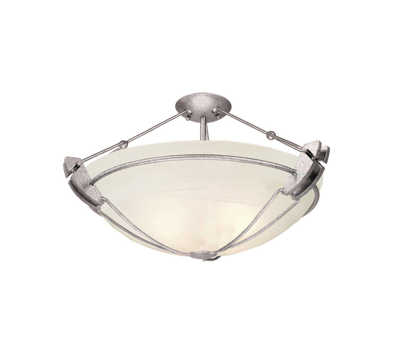 Kalco 4844PS/ALAB Three Light Semi Flush Mount, Pearl Silver
