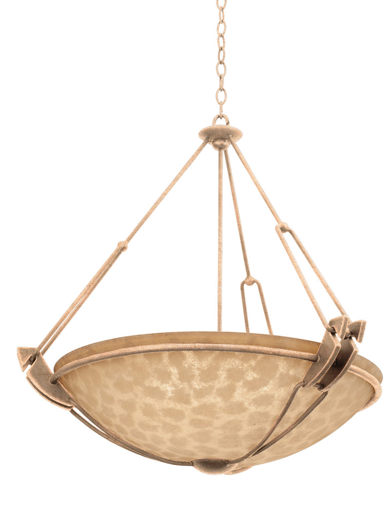 Kalco 4845MG/ECRU Three Light Pendant, Modern Gold