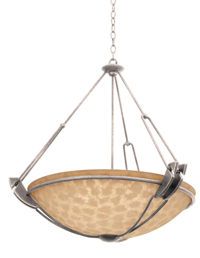 Kalco 4845PS/ECRU Three Light Pendant, Pearl Silver