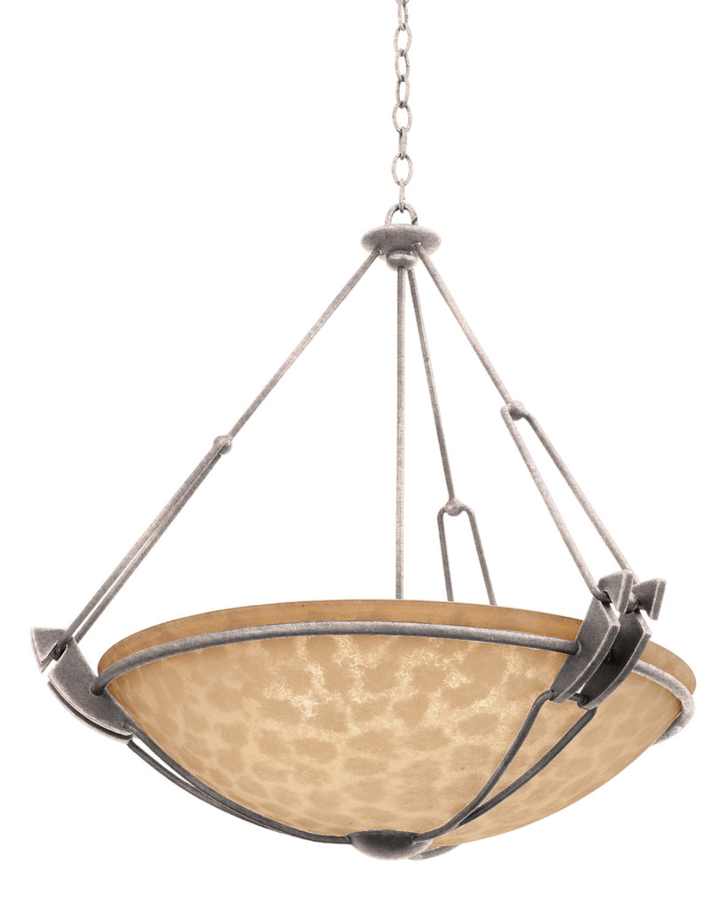 Kalco 4847PS/ECRU Six Light Pendant, Pearl Silver