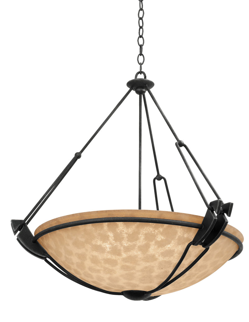 Kalco 4847TO/ECRU Six Light Pendant, Tortoise Shell