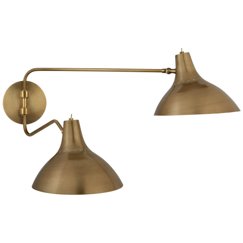 Visual Comfort Signature ARN 2071HAB Two Light Wall Sconce, Hand-Rubbed Antique Brass