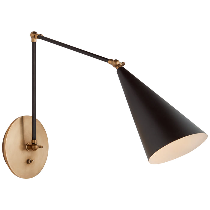 Visual Comfort Signature ARN 2912BLK One Light Wall Sconce, Black and Hand-Rubbed Antique Brass