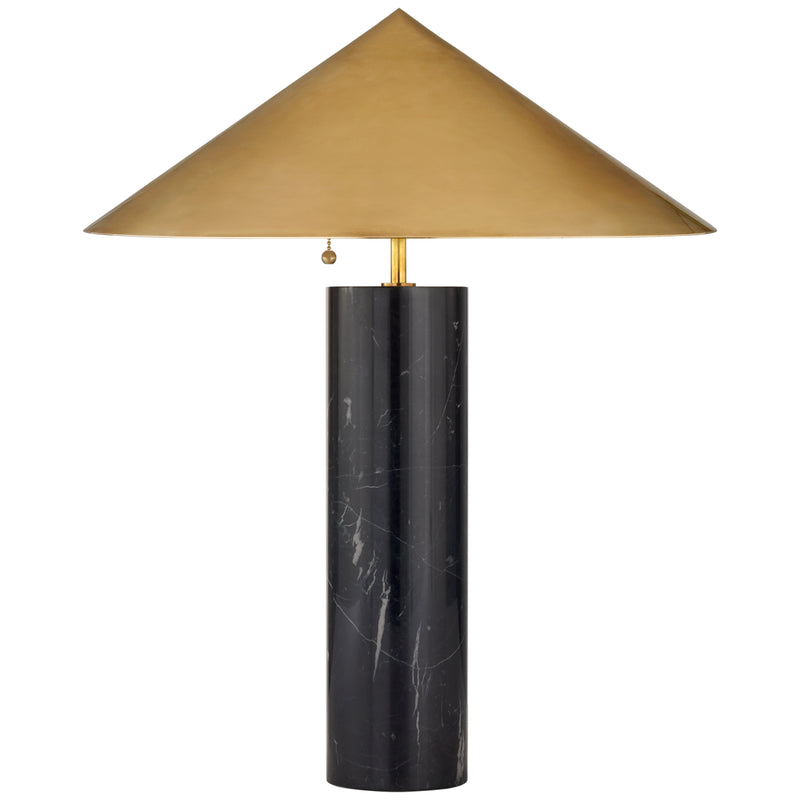 Visual Comfort Signature KW 3047BM-AB Three Light Table Lamp, Black Marble