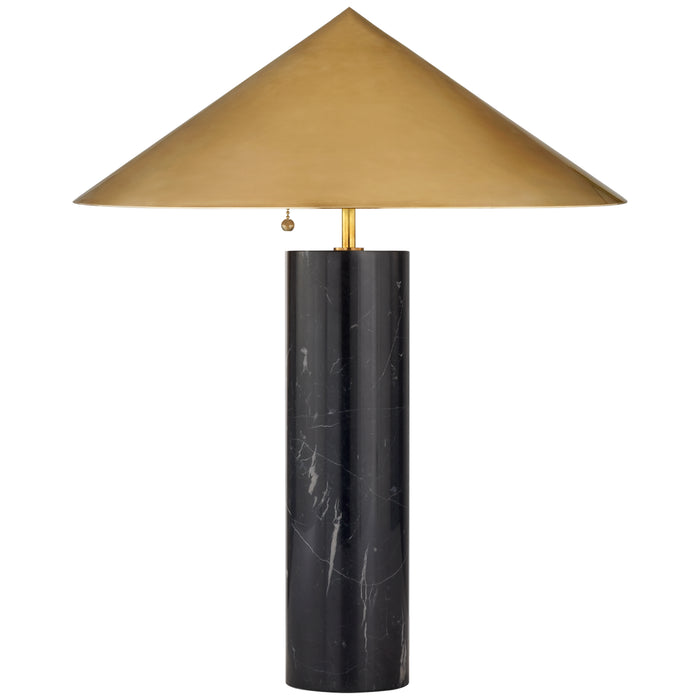 Visual Comfort Signature KW 3047BM-AB Three Light Table Lamp, Black Marble