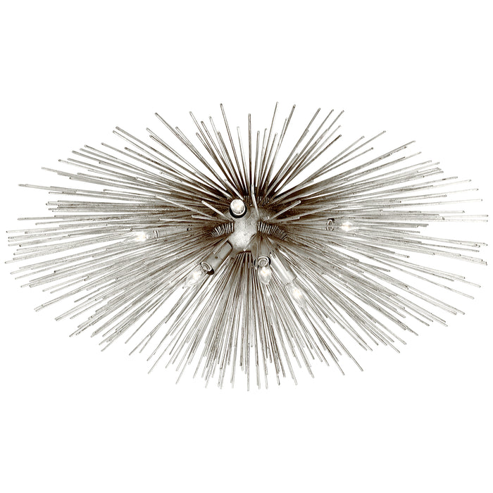 Visual Comfort Signature KW 4071BSL Ten Light Flush Mount, Burnished Silver Leaf