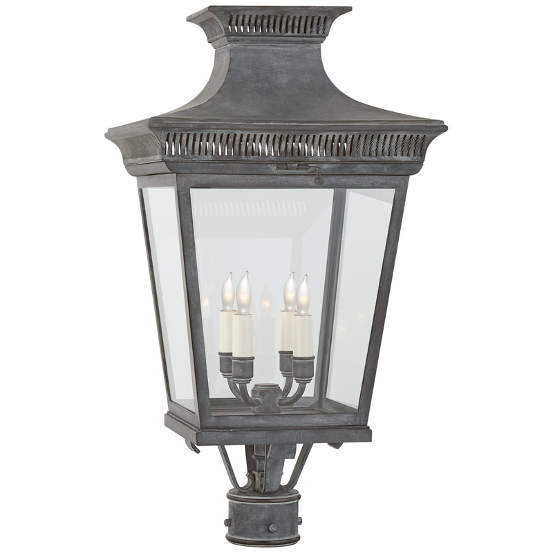 Visual Comfort Signature CHO 7055WZ-CG Four Light Post Lantern, Weathered Zinc