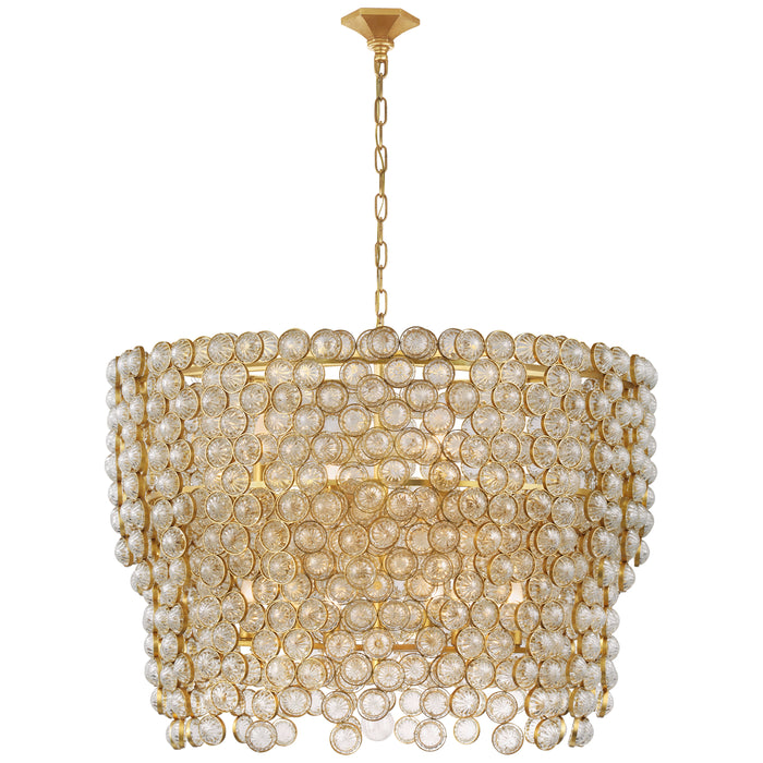Visual Comfort Signature JN 5232G/CG 12 Light Chandelier, Gild and Crystal