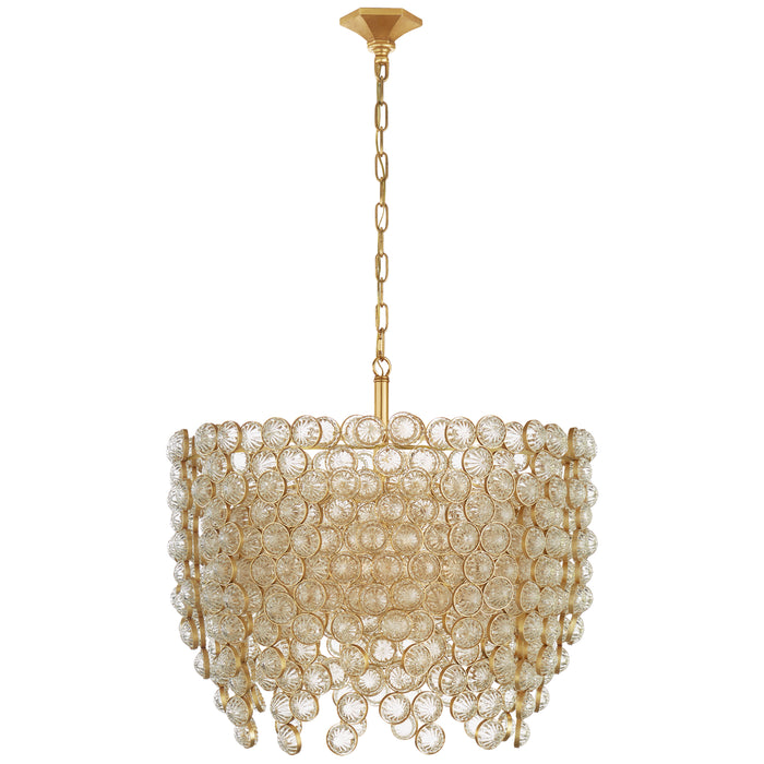 Visual Comfort Signature JN 5234G/CG Eight Light Chandelier, Gild and Crystal