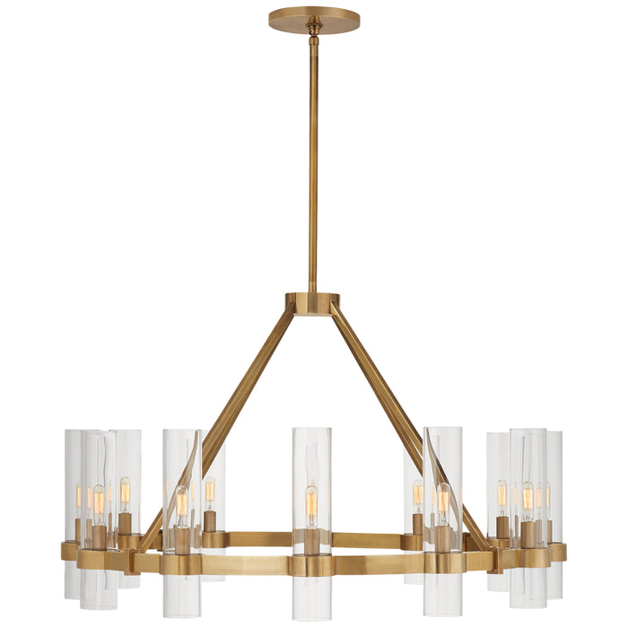 Visual Comfort Signature S 5680HAB-CG 12 Light Chandelier, Hand-Rubbed Antique Brass