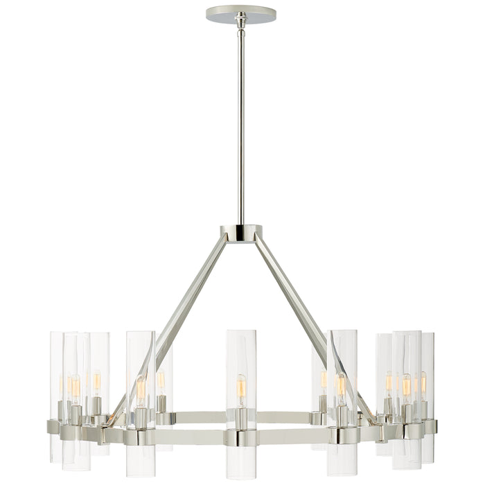Visual Comfort Signature S 5680PN-CG 12 Light Chandelier, Polished Nickel