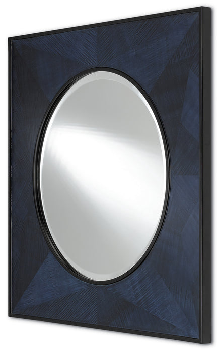 Currey and Company 1000-0053 Mirror, Dark Sapphire/Caviar Black/Mirror