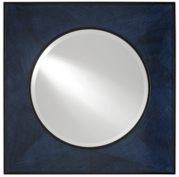 Currey and Company 1000-0053 Mirror, Dark Sapphire/Caviar Black/Mirror
