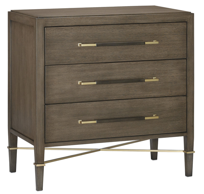Currey and Company 3000-0118 Chest, Chanterelle/Coffee/Champagne