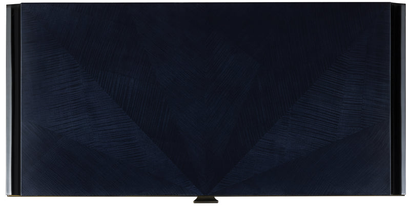 Currey and Company 3000-0123 Desk, Dark Sapphire/Caviar Black/Antique Brass