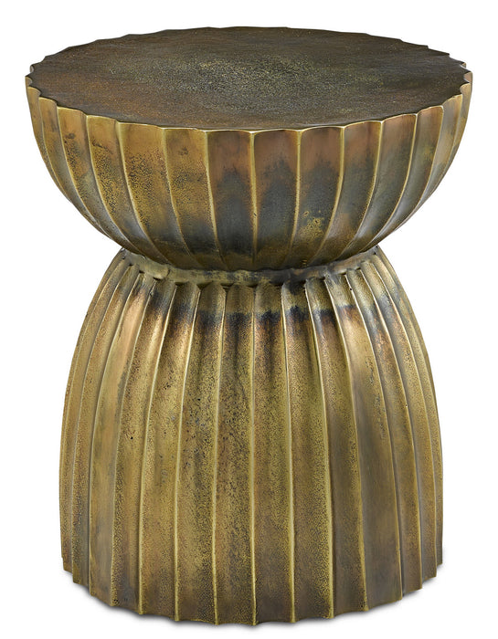 Currey and Company 4000-0075 Table/Stool, Antique Brass