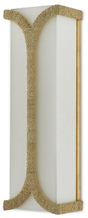 Currey and Company 5000-0109 Two Light Wall Sconce, Natural/Dark Contemporary Gold Leaf