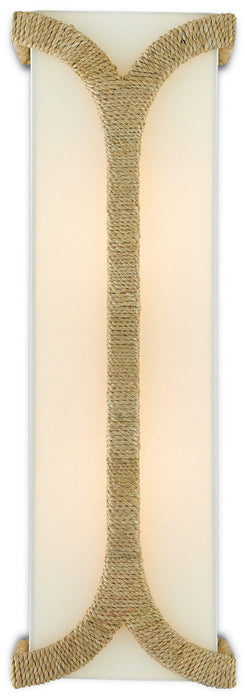 Currey and Company 5000-0109 Two Light Wall Sconce, Natural/Dark Contemporary Gold Leaf