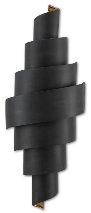 Currey and Company 5000-0112 Two Light Wall Sconce, French Black/Painted Gold
