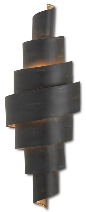 Currey and Company 5000-0112 Two Light Wall Sconce, French Black/Painted Gold