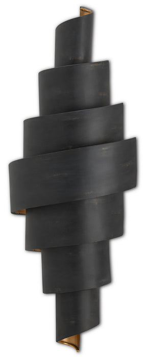 Currey and Company 5000-0112 Two Light Wall Sconce, French Black/Painted Gold
