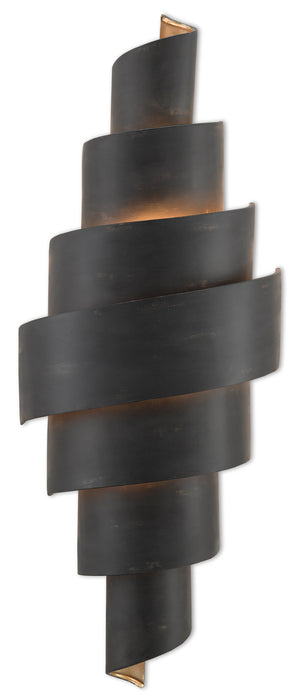 Currey and Company 5000-0112 Two Light Wall Sconce, French Black/Painted Gold