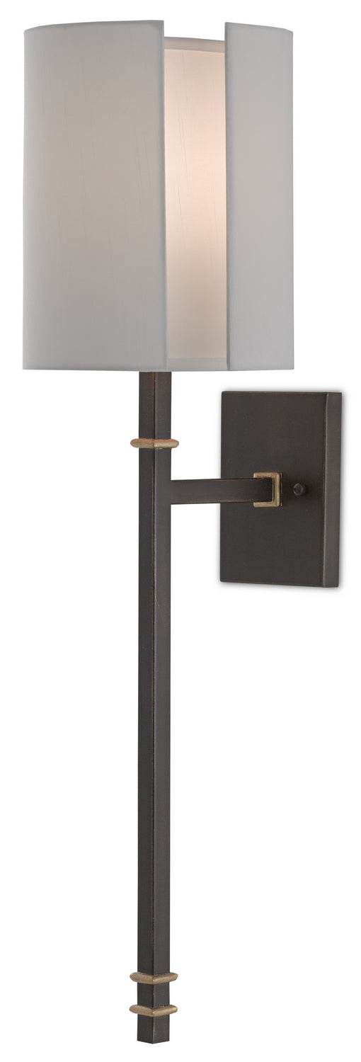 Currey and Company 5000-0119 One Light Wall Sconce, Hand Rubbed Bronze/Contemporary Gold Leaf