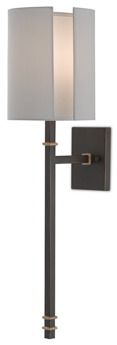Currey and Company 5000-0119 One Light Wall Sconce, Hand Rubbed Bronze/Contemporary Gold Leaf