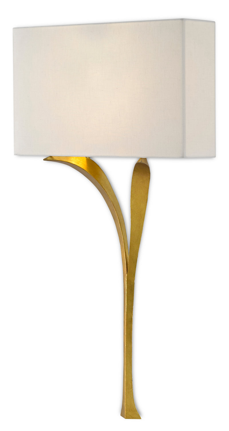 Currey and Company 5000-0124 One Light Wall Sconce, Antique Gold Leaf