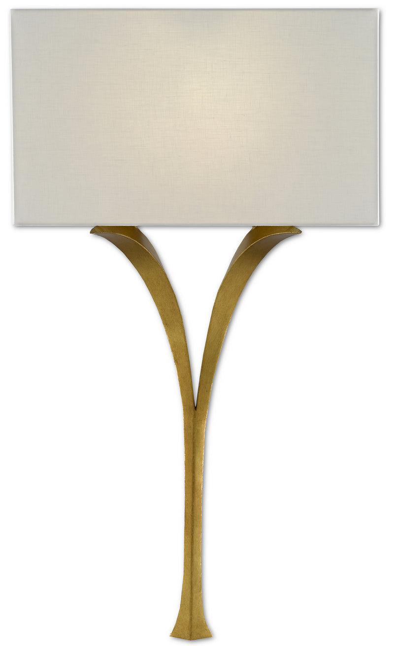 Currey and Company 5000-0124 One Light Wall Sconce, Antique Gold Leaf