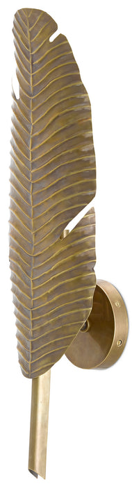 Currey and Company 5000-0127 One Light Wall Sconce, Vintage Brass