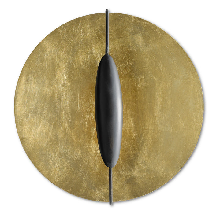 Currey and Company 5000-0130 One Light Wall Sconce, Contemporary Gold Leaf/Painted Contemporary Gold/French Black