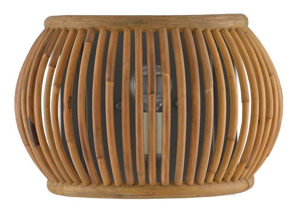 Currey and Company 5000-0135 One Light Wall Sconce, Hiroshi Gray/Natural