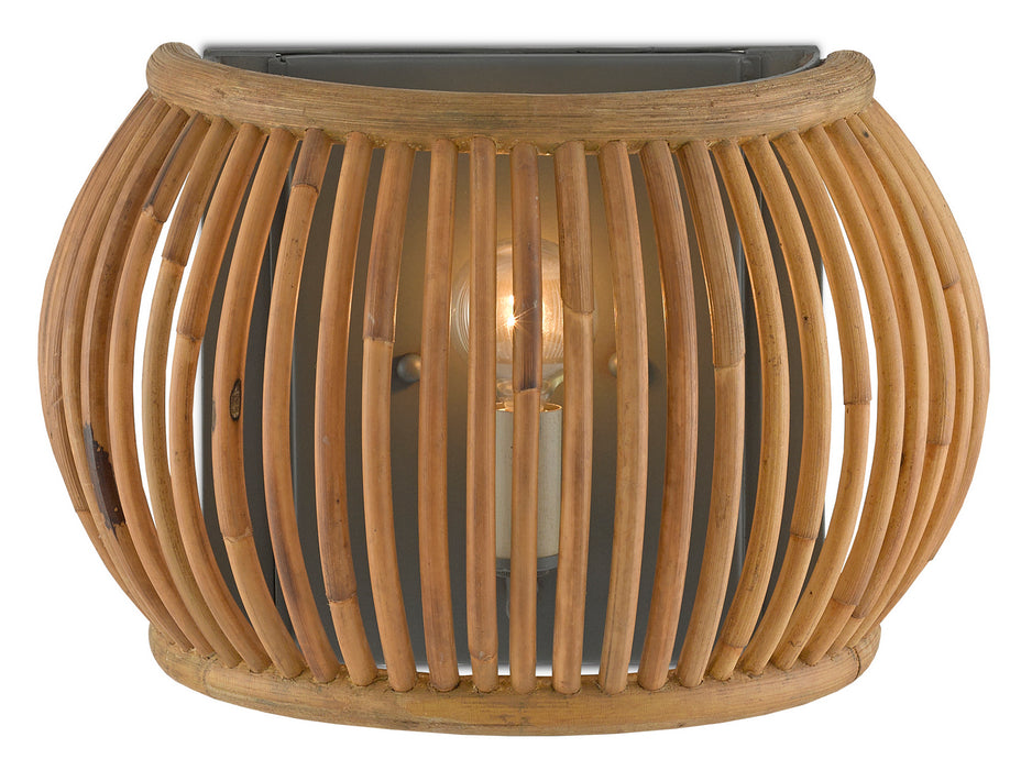 Currey and Company 5000-0135 One Light Wall Sconce, Hiroshi Gray/Natural